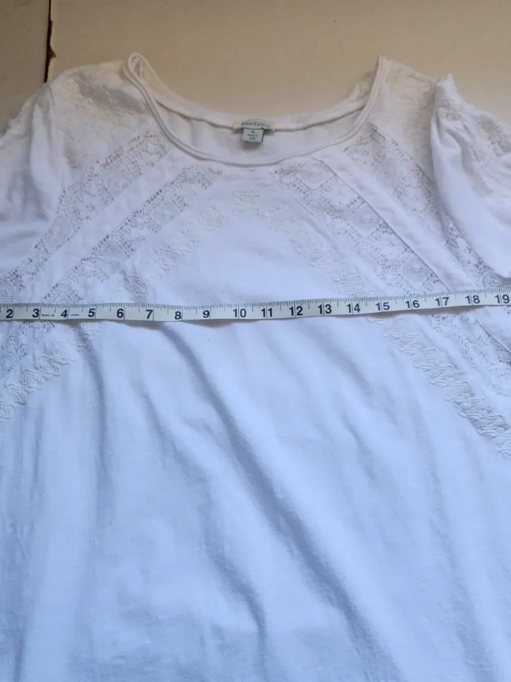 Sundance Women's Size XL White Embroidered Long Sleeve Crochet Lace Blouse Top - Picture 13 of 15